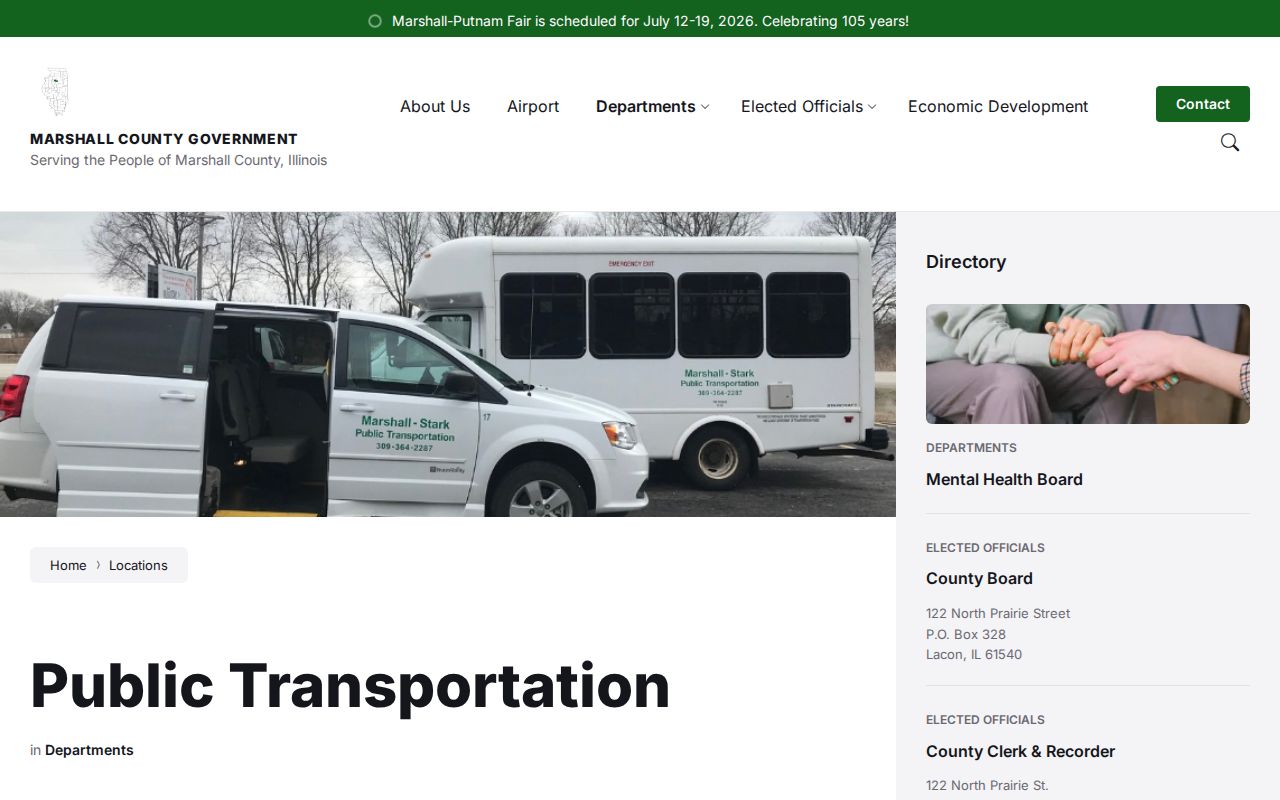 Marshall County released inmate public transportation information