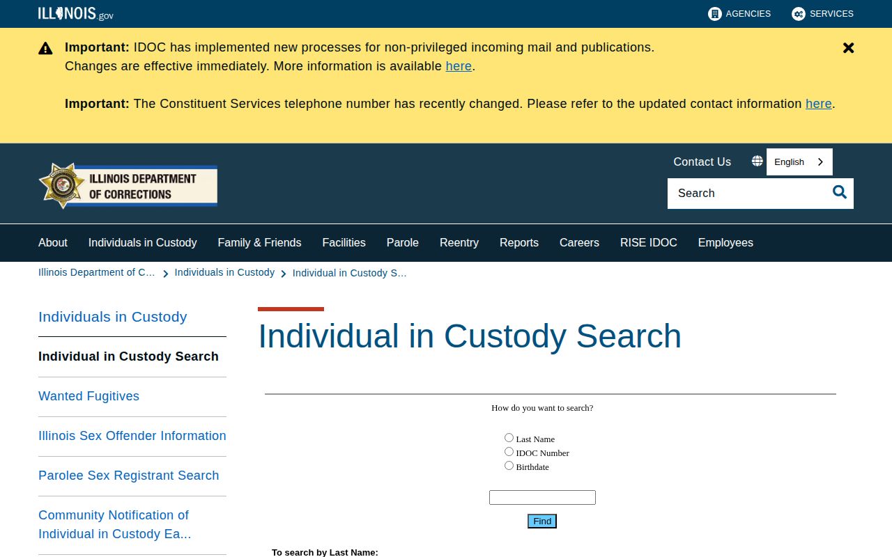 Marshall County released inmate IDOC offender search