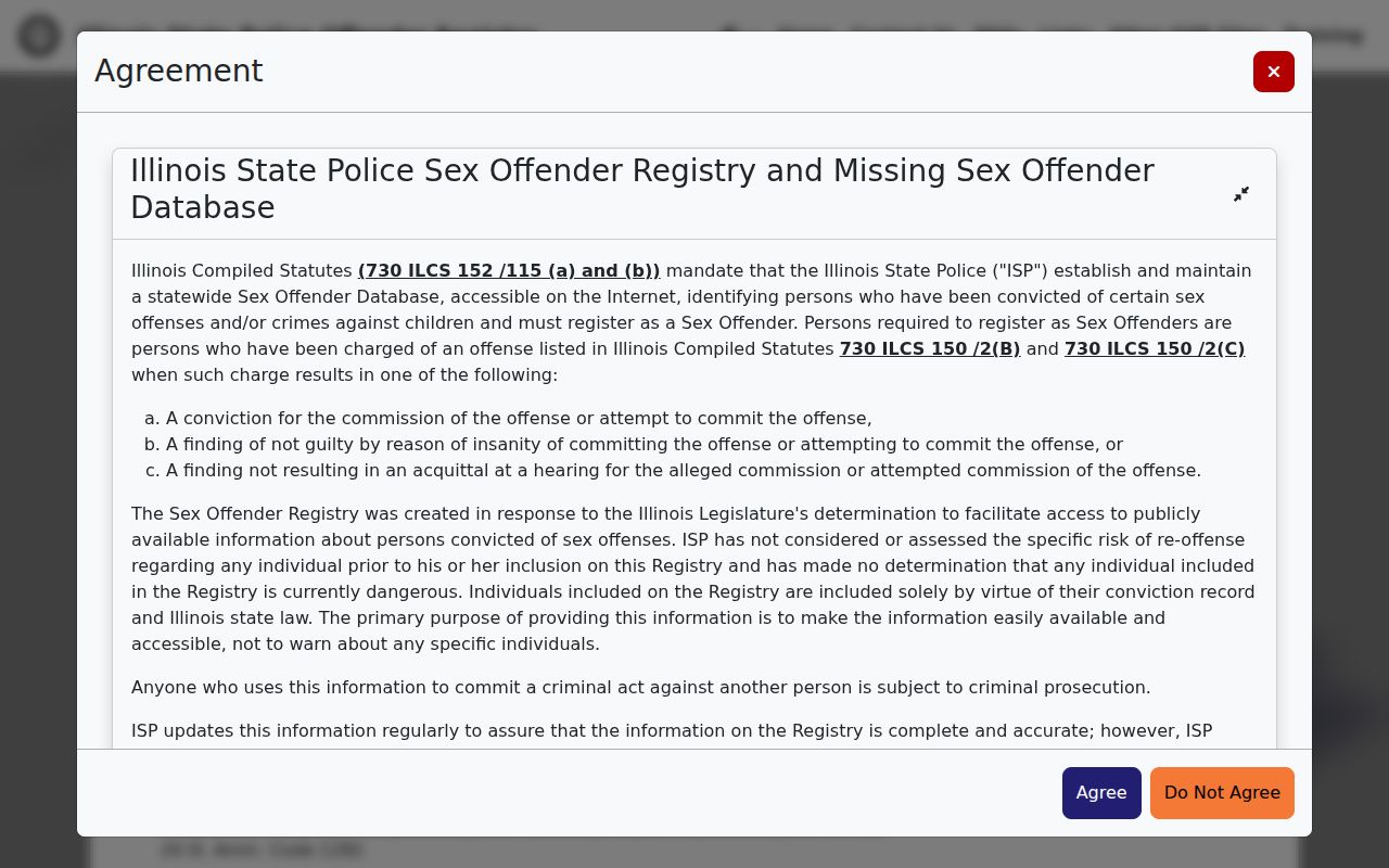 Illinois registry photo access distinction for Marshall County released inmate mugshot research